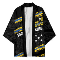 Kings Solomon Islands Football Custom Kimono Come On Solomons Polynesian Grunge Style LT14 Unisex Black - Polynesian Pride