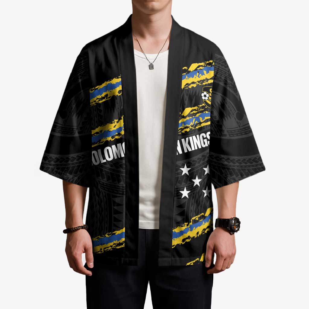 Kings Solomon Islands Football Custom Kimono Come On Solomons Polynesian Grunge Style LT14 - Polynesian Pride