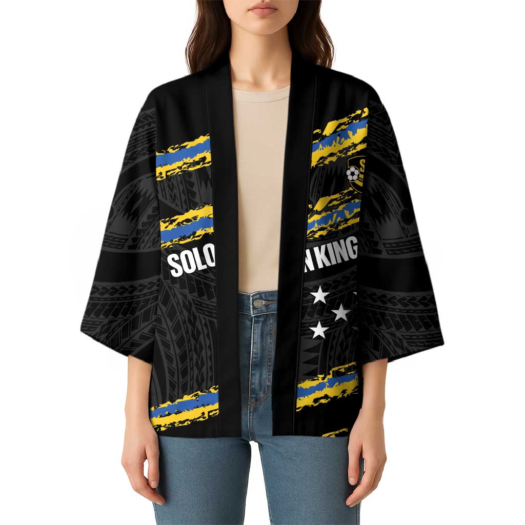 Kings Solomon Islands Football Custom Kimono Come On Solomons Polynesian Grunge Style LT14 - Polynesian Pride