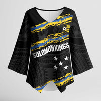 Kings Solomon Islands Football Custom Kimono Sleeve Blouse Come On Solomons Polynesian Grunge Style