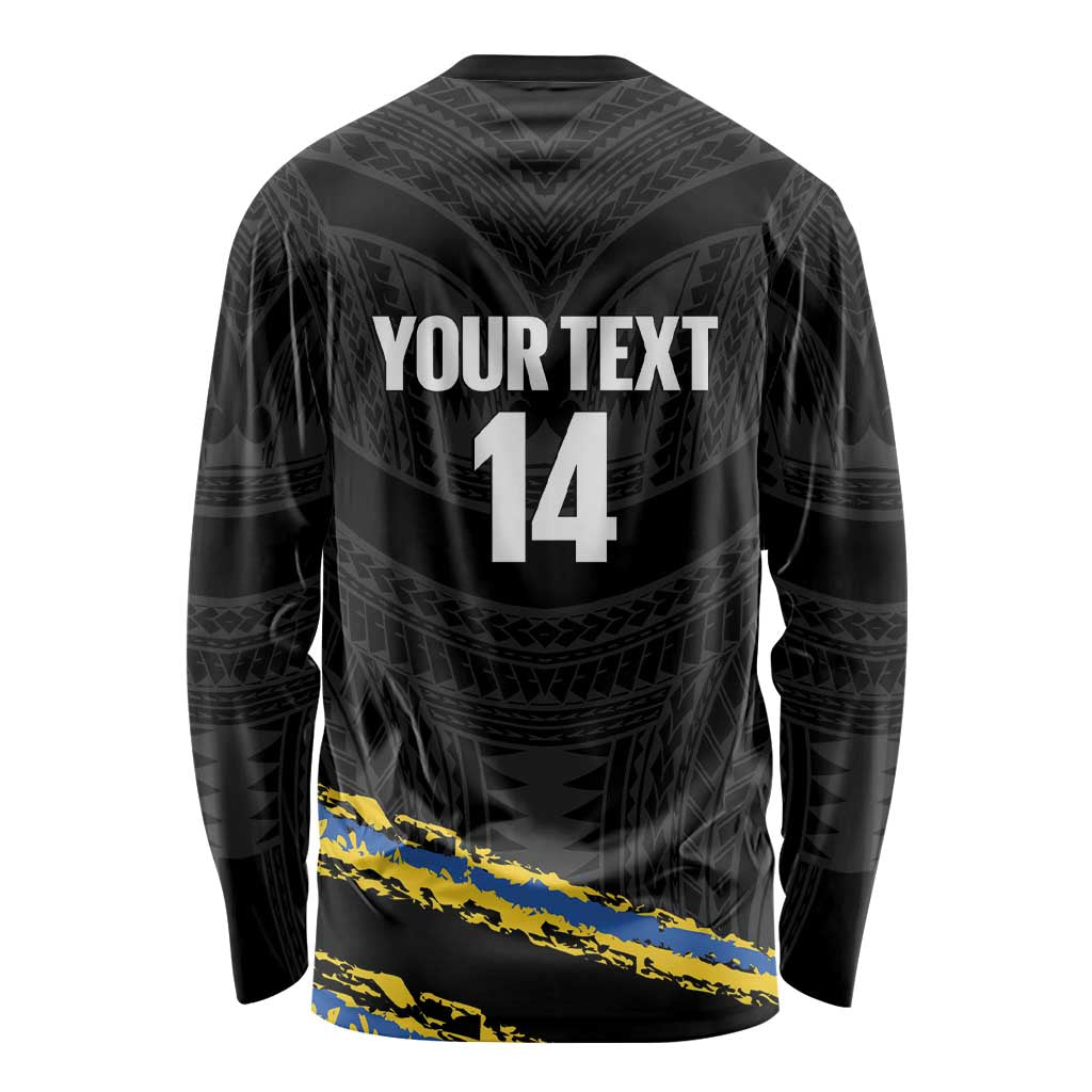 Kings Solomon Islands Football Custom Long Sleeve Shirt Come On Solomons Polynesian Grunge Style LT14 - Polynesian Pride