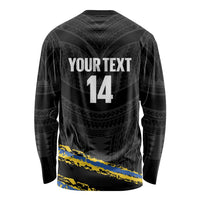 Kings Solomon Islands Football Custom Long Sleeve Shirt Come On Solomons Polynesian Grunge Style LT14 - Polynesian Pride