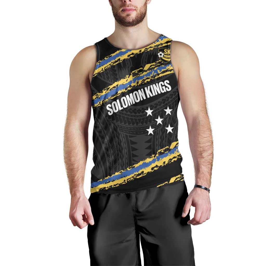Kings Solomon Islands Football Custom Men Tank Top Come On Solomons Polynesian Grunge Style LT14 - Polynesian Pride