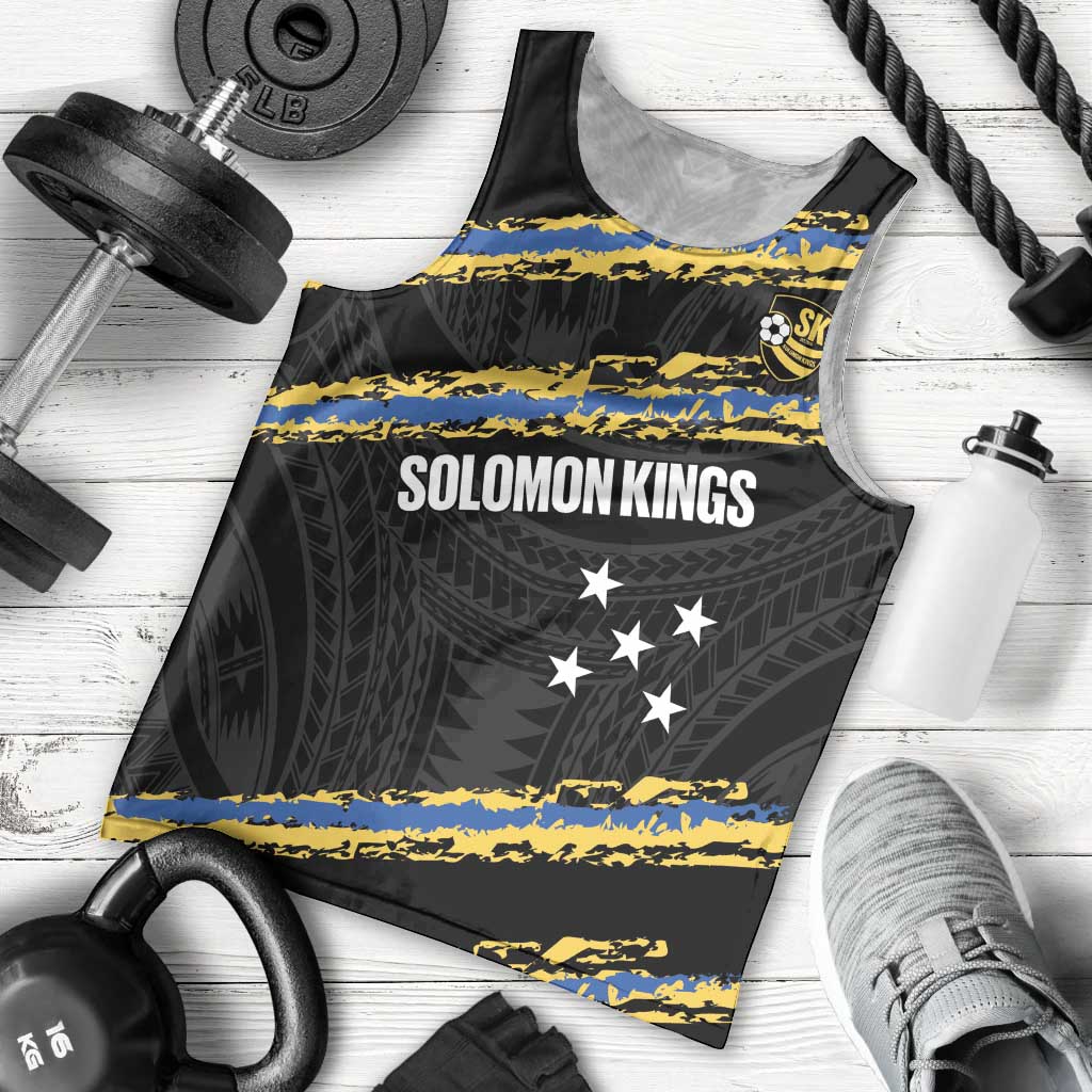 Kings Solomon Islands Football Custom Men Tank Top Come On Solomons Polynesian Grunge Style LT14 - Polynesian Pride