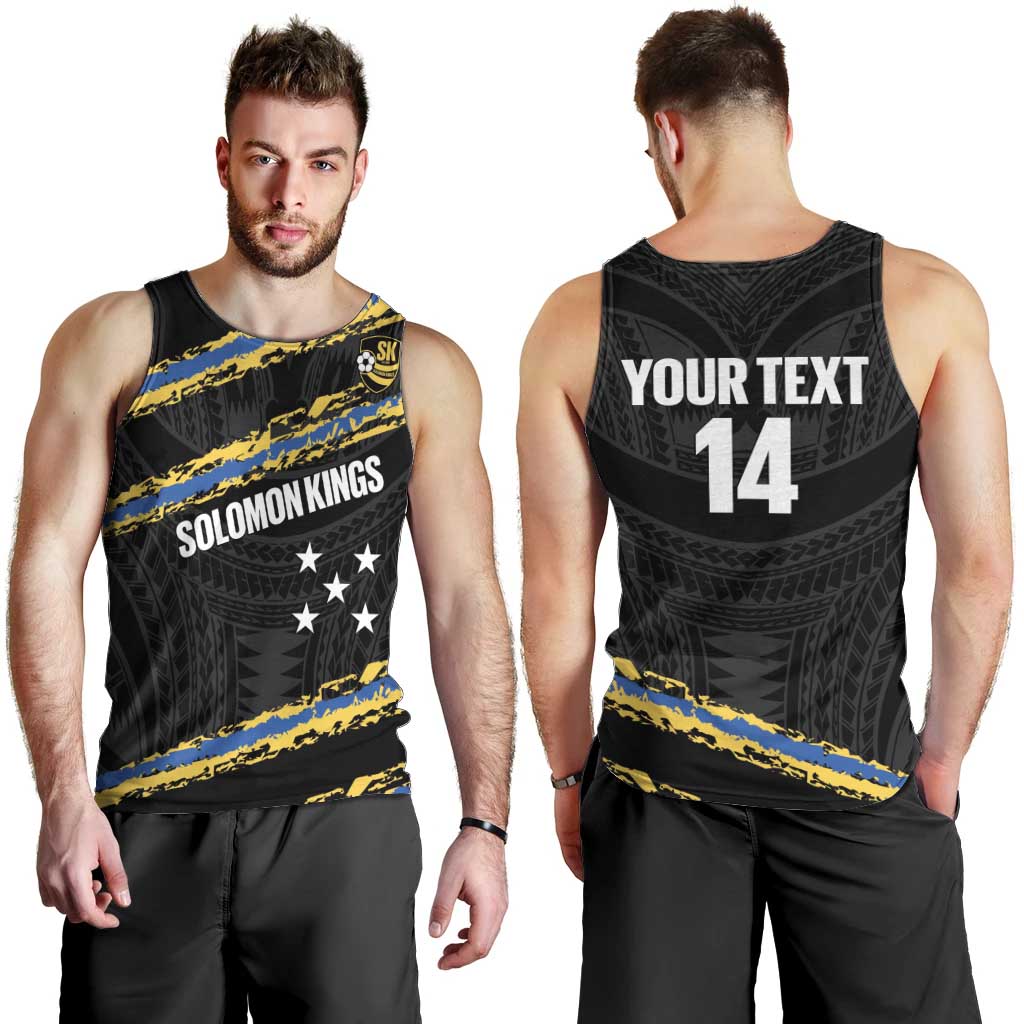 Kings Solomon Islands Football Custom Men Tank Top Come On Solomons Polynesian Grunge Style LT14 - Polynesian Pride