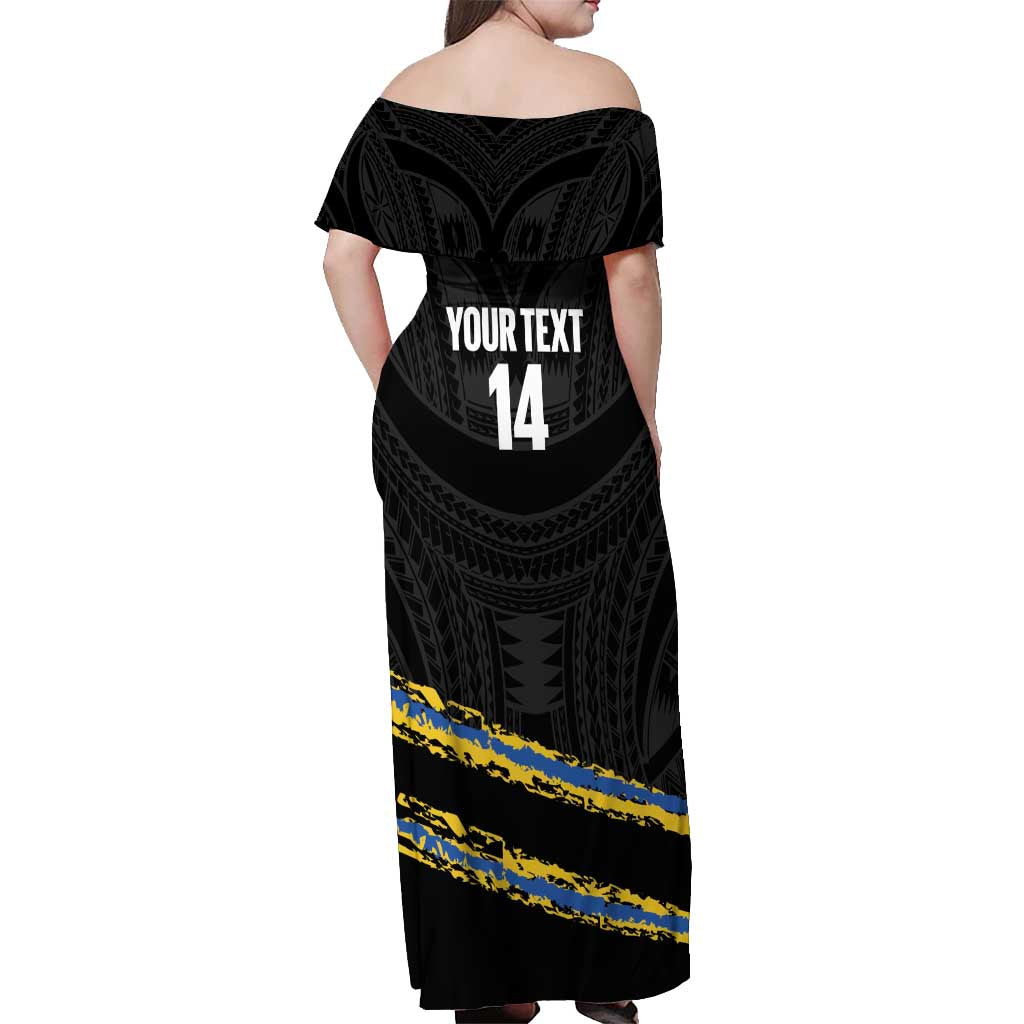 Kings Solomon Islands Football Custom Off Shoulder Maxi Dress Come On Solomons Polynesian Grunge Style LT14 - Polynesian Pride
