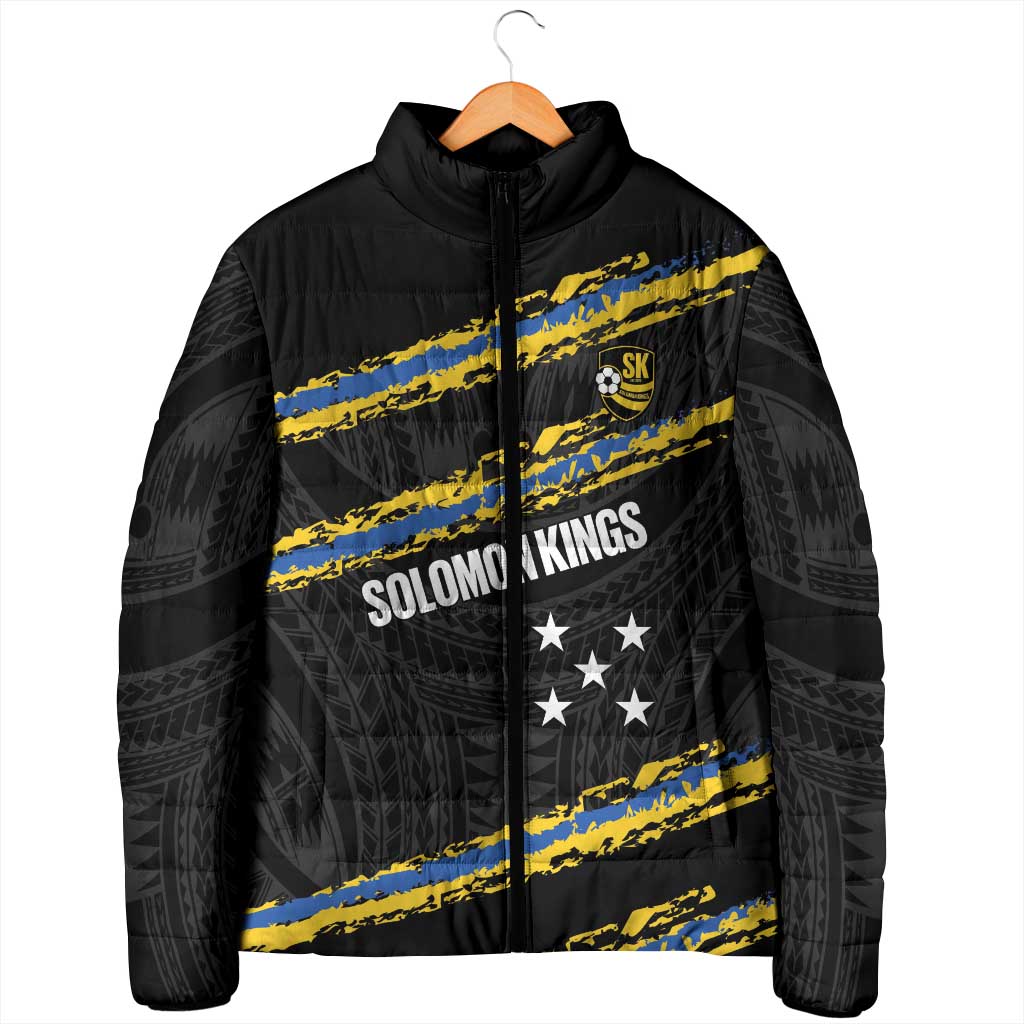 Kings Solomon Islands Football Custom Padded Jacket Come On Solomons Polynesian Grunge Style LT14 - Polynesian Pride