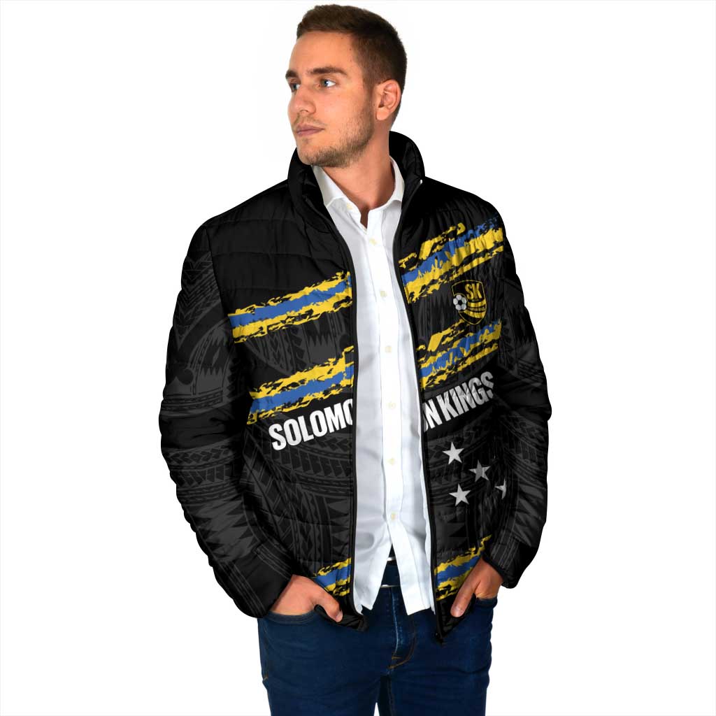 Kings Solomon Islands Football Custom Padded Jacket Come On Solomons Polynesian Grunge Style LT14 - Polynesian Pride