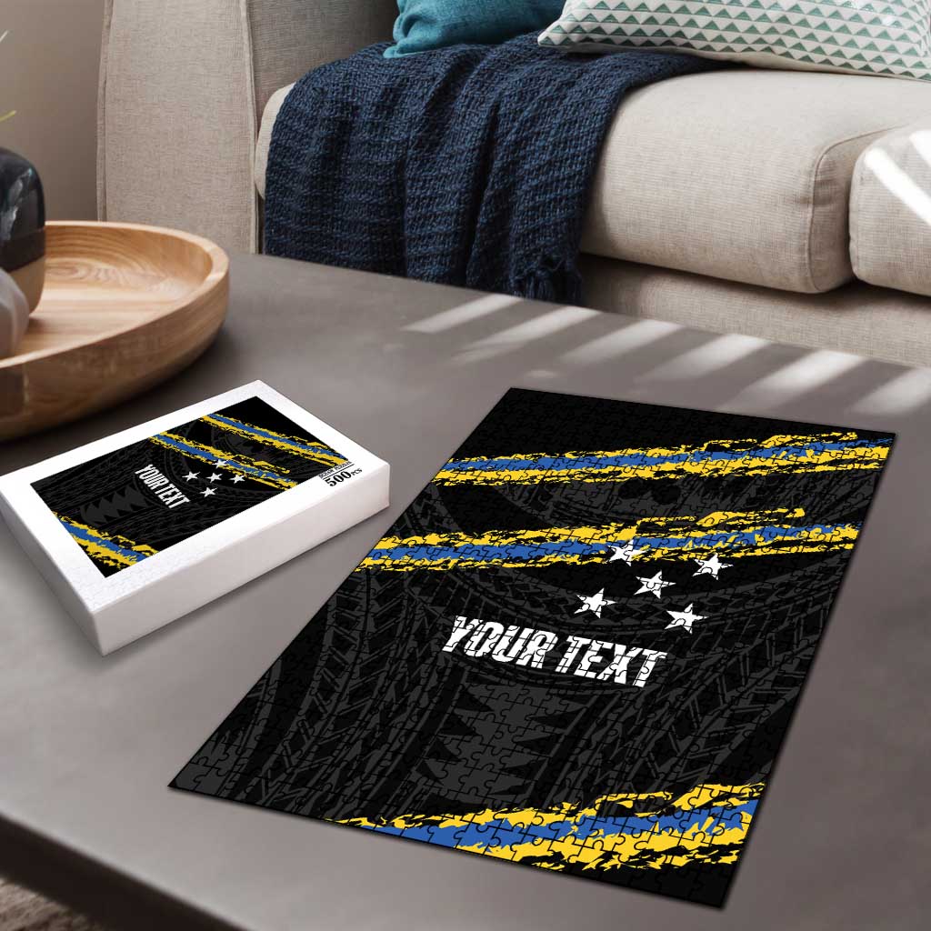 Kings Solomon Islands Football Custom Puzzle Come On Solomons Polynesian Grunge Style LT14 - Polynesian Pride