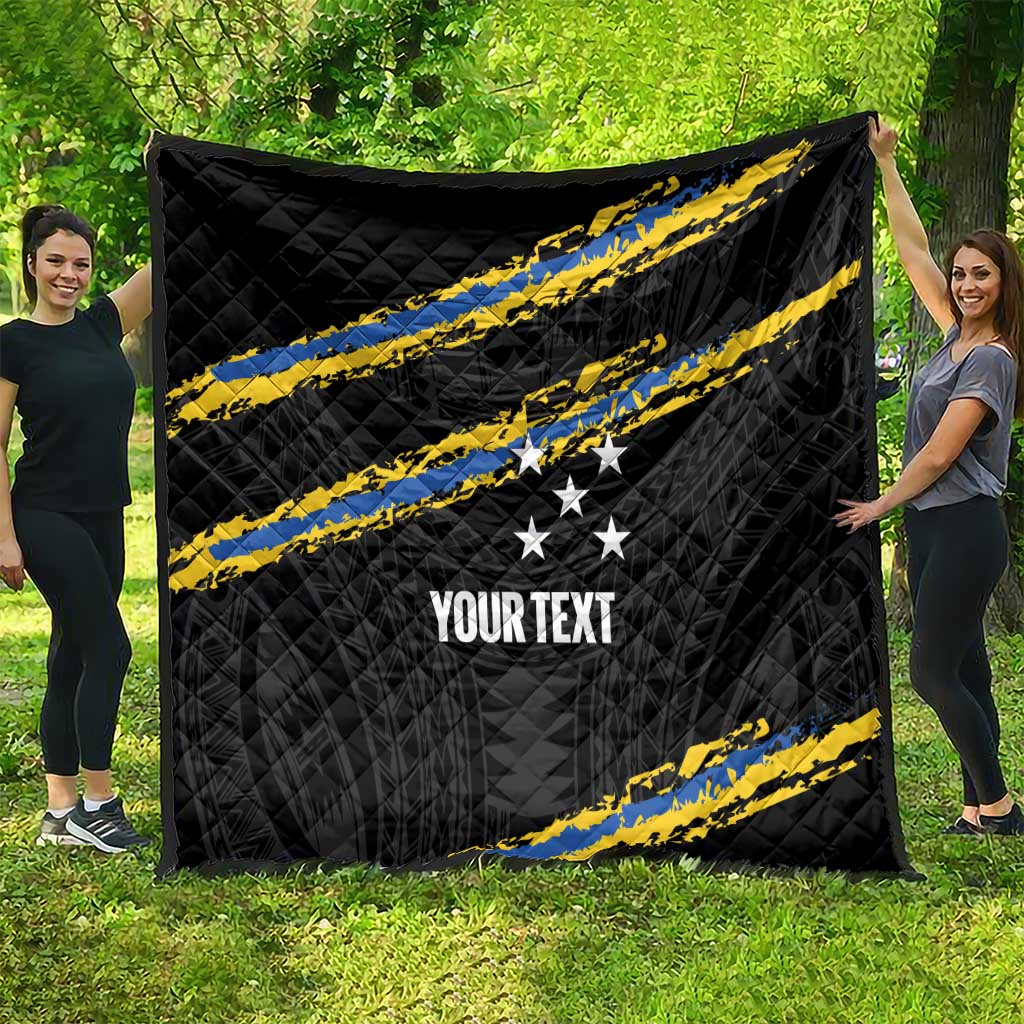 Kings Solomon Islands Football Custom Quilt Come On Solomons Polynesian Grunge Style LT14 - Polynesian Pride