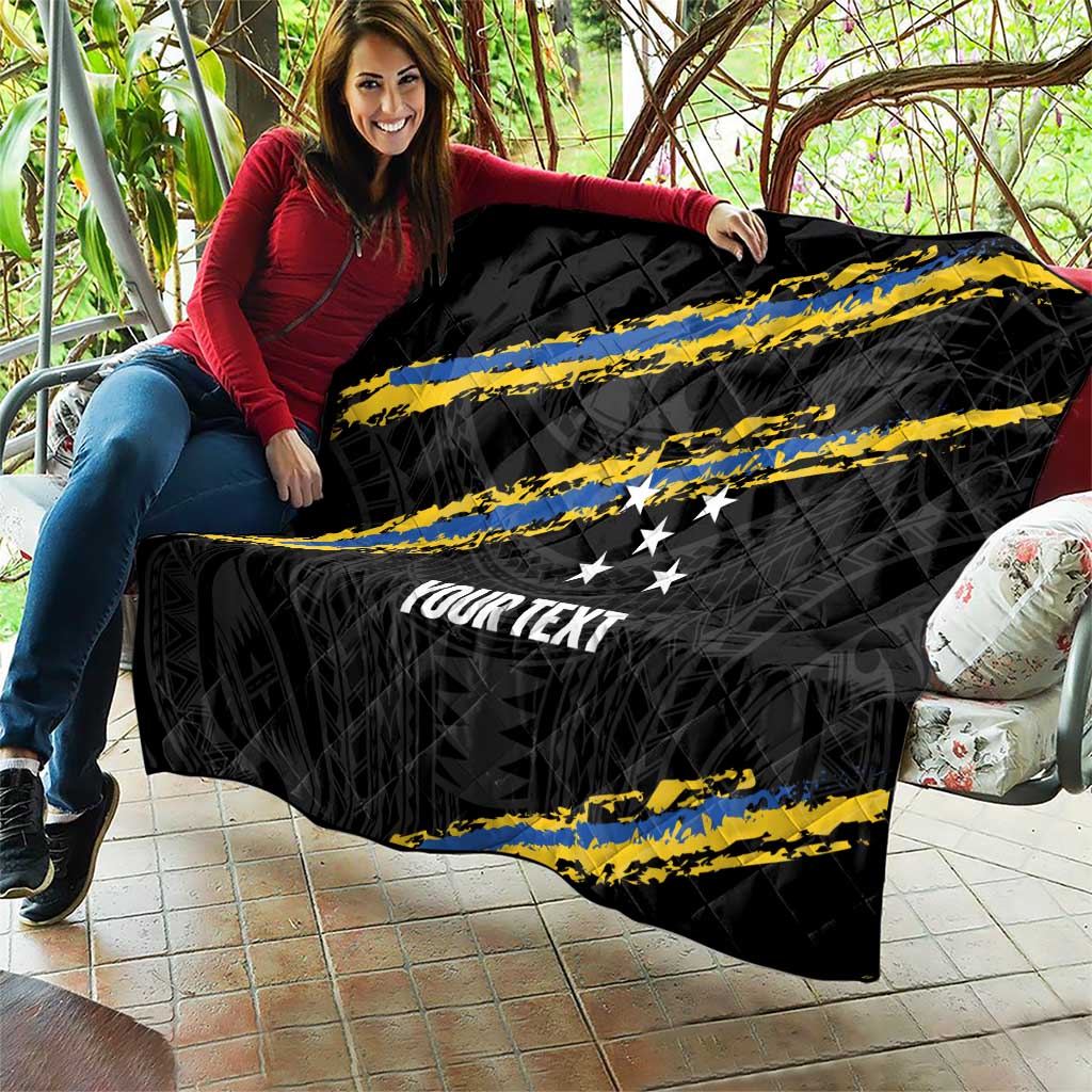 Kings Solomon Islands Football Custom Quilt Come On Solomons Polynesian Grunge Style LT14 - Polynesian Pride