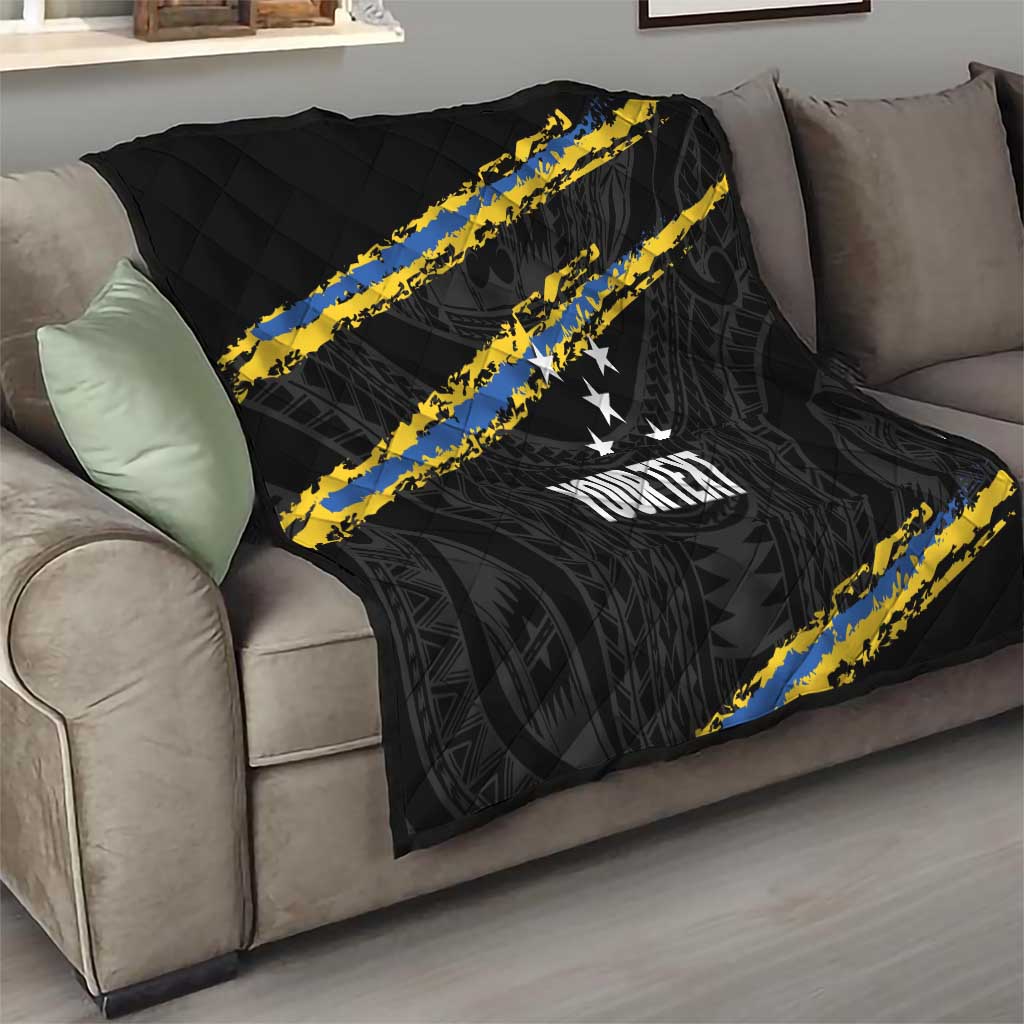Kings Solomon Islands Football Custom Quilt Come On Solomons Polynesian Grunge Style LT14 - Polynesian Pride