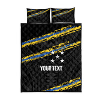 Kings Solomon Islands Football Custom Quilt Bed Set Come On Solomons Polynesian Grunge Style LT14 - Polynesian Pride