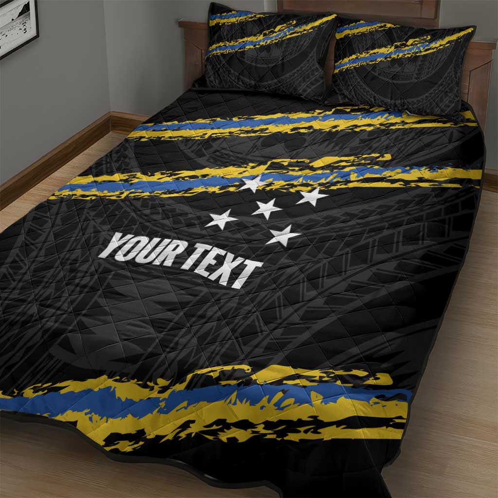 Kings Solomon Islands Football Custom Quilt Bed Set Come On Solomons Polynesian Grunge Style LT14 - Polynesian Pride