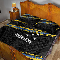 Kings Solomon Islands Football Custom Quilt Bed Set Come On Solomons Polynesian Grunge Style LT14 - Polynesian Pride