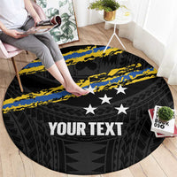 Kings Solomon Islands Football Custom Round Carpet Come On Solomons Polynesian Grunge Style LT14 - Polynesian Pride
