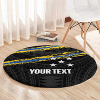 Kings Solomon Islands Football Custom Round Carpet Come On Solomons Polynesian Grunge Style LT14 - Polynesian Pride