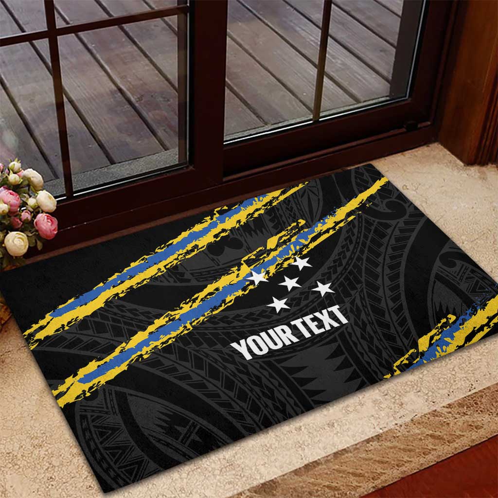 Kings Solomon Islands Football Custom Rubber Doormat Come On Solomons Polynesian Grunge Style LT14 - Polynesian Pride
