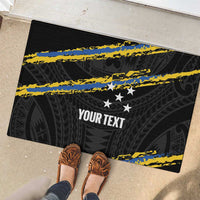 Kings Solomon Islands Football Custom Rubber Doormat Come On Solomons Polynesian Grunge Style LT14 - Polynesian Pride