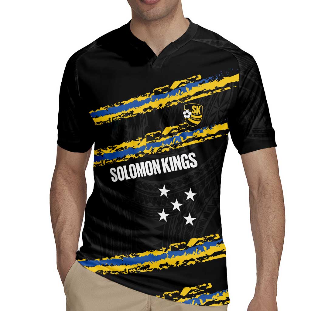 Kings Solomon Islands Football Custom Rugby Jersey Come On Solomons Polynesian Grunge Style LT14 - Polynesian Pride