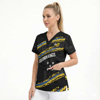 Kings Solomon Islands Football Custom Scrub Top Come On Solomons Polynesian Grunge Style LT14 - Polynesian Pride