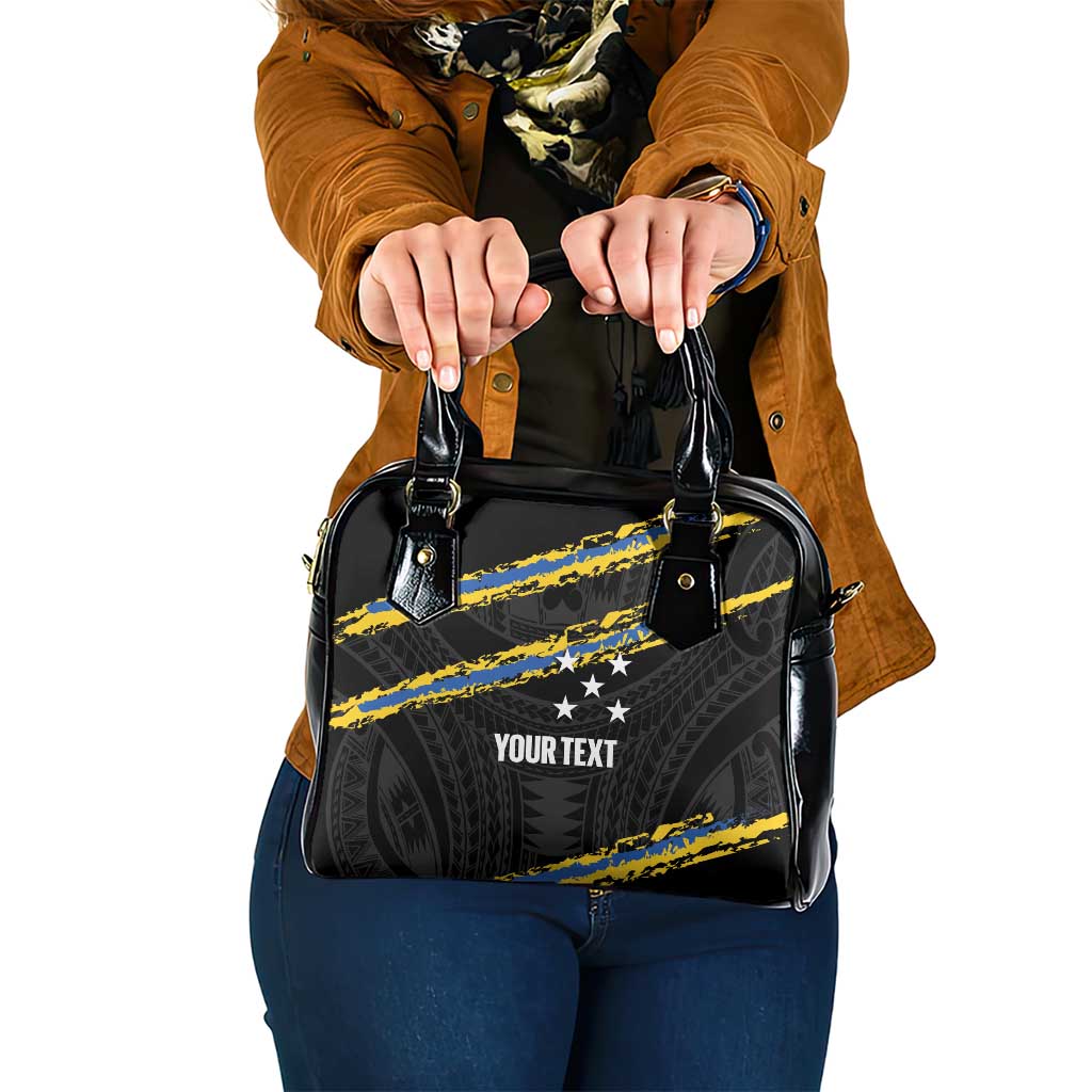 Kings Solomon Islands Football Custom Shoulder Handbag Come On Solomons Polynesian Grunge Style LT14 One Size Black - Polynesian Pride
