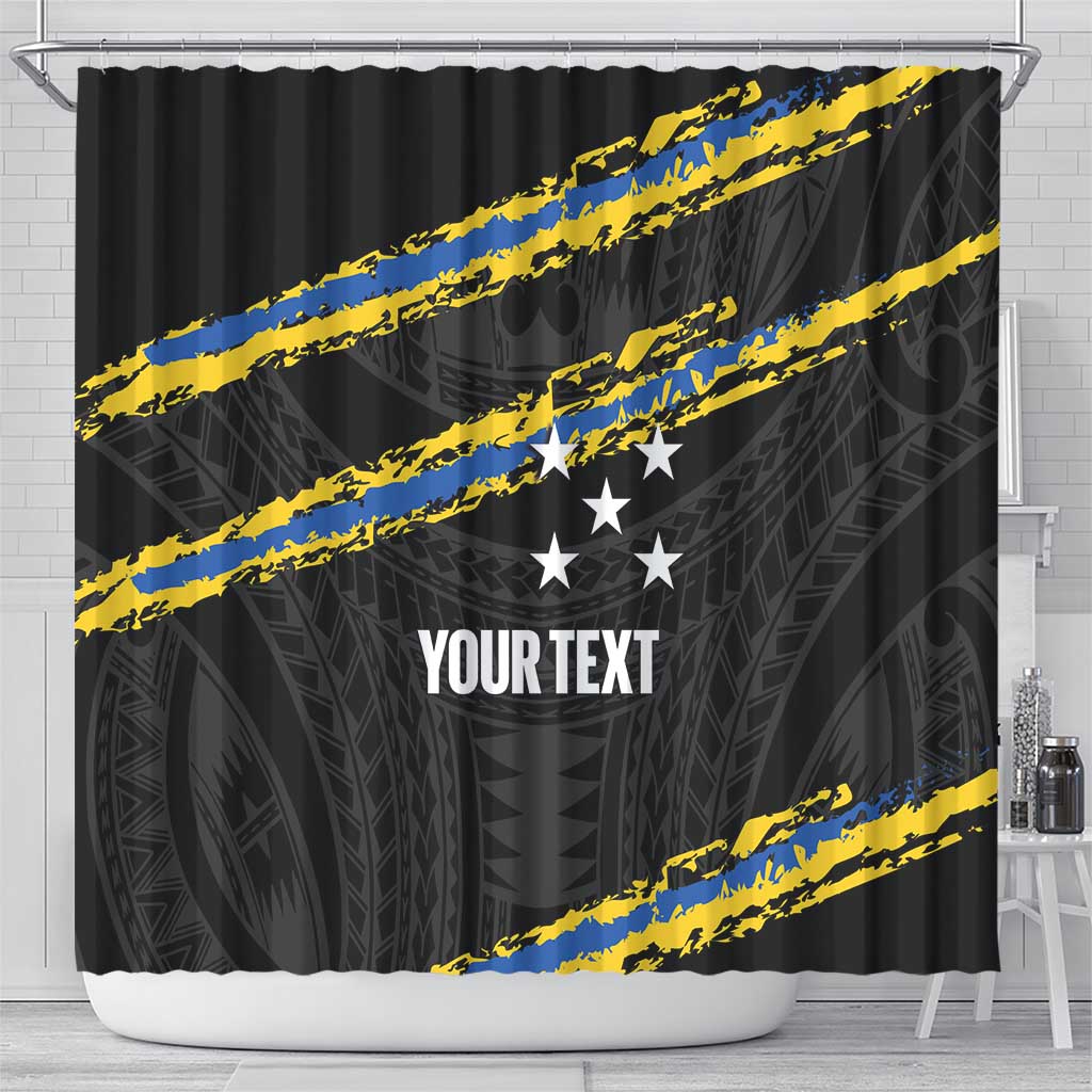 Kings Solomon Islands Football Custom Shower Curtain Come On Solomons Polynesian Grunge Style