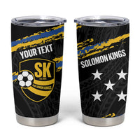 Kings Solomon Islands Football Custom Tumbler Cup Come On Solomons Polynesian Grunge Style LT14 Black - Polynesian Pride