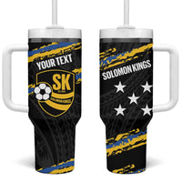 Kings Solomon Islands Football Custom Tumbler With Handle Come On Solomons Polynesian Grunge Style LT14 One Size: 40 oz Black - Polynesian Pride