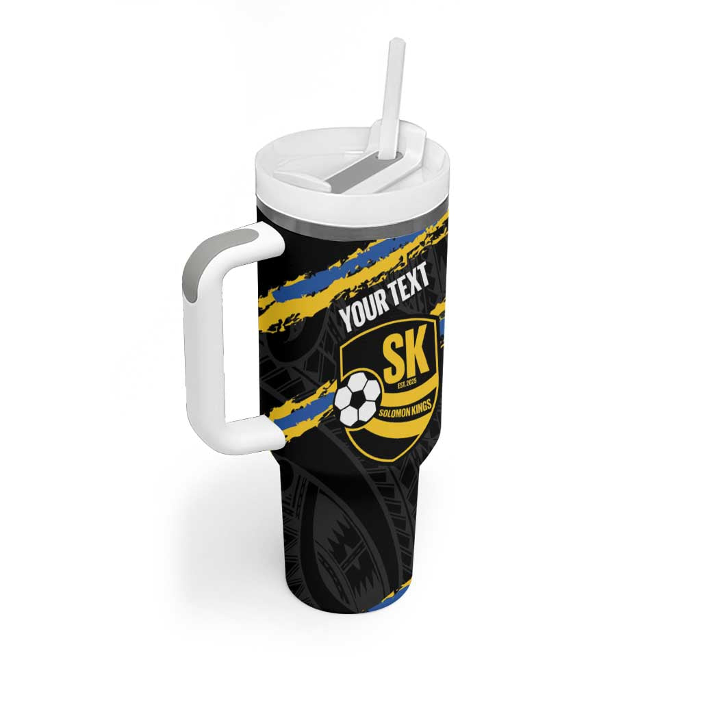 Kings Solomon Islands Football Custom Tumbler With Handle Come On Solomons Polynesian Grunge Style LT14 - Polynesian Pride