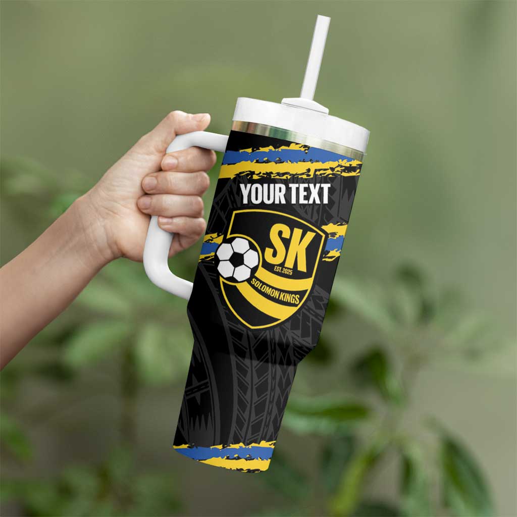 Kings Solomon Islands Football Custom Tumbler With Handle Come On Solomons Polynesian Grunge Style LT14 - Polynesian Pride