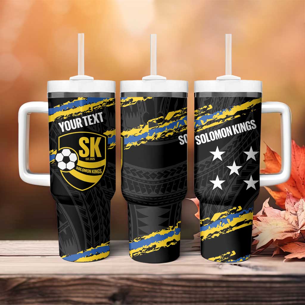 Kings Solomon Islands Football Custom Tumbler With Handle Come On Solomons Polynesian Grunge Style LT14 - Polynesian Pride