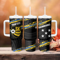 Kings Solomon Islands Football Custom Tumbler With Handle Come On Solomons Polynesian Grunge Style LT14 - Polynesian Pride