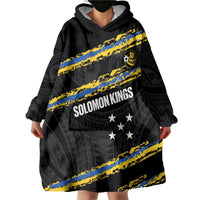 Kings Solomon Islands Football Custom Wearable Blanket Hoodie Come On Solomons Polynesian Grunge Style LT14 - Polynesian Pride