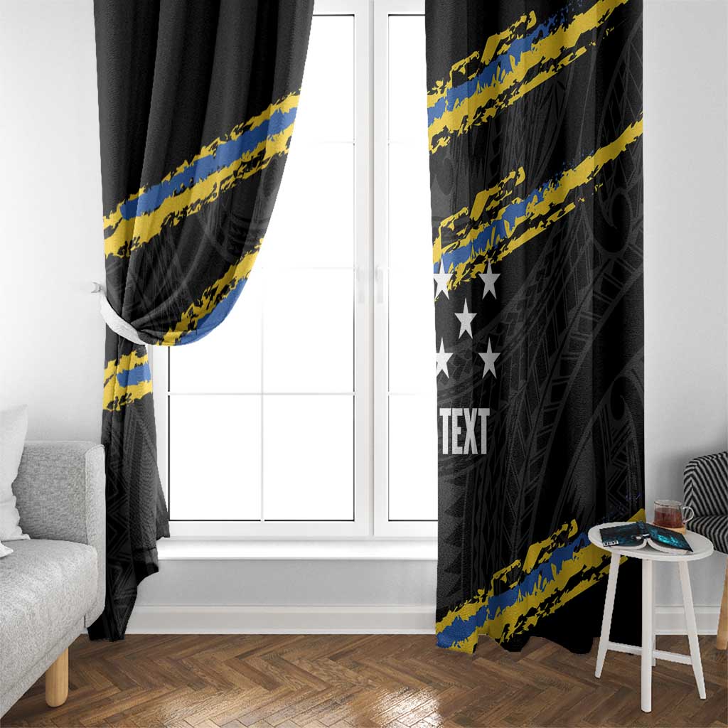 Kings Solomon Islands Football Custom Window Curtain Come On Solomons Polynesian Grunge Style LT14 - Polynesian Pride