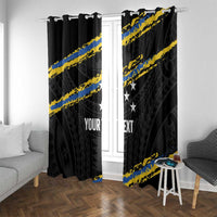 Kings Solomon Islands Football Custom Window Curtain Come On Solomons Polynesian Grunge Style LT14 With Grommets Black - Polynesian Pride