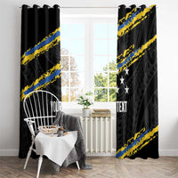 Kings Solomon Islands Football Custom Window Curtain Come On Solomons Polynesian Grunge Style LT14 - Polynesian Pride