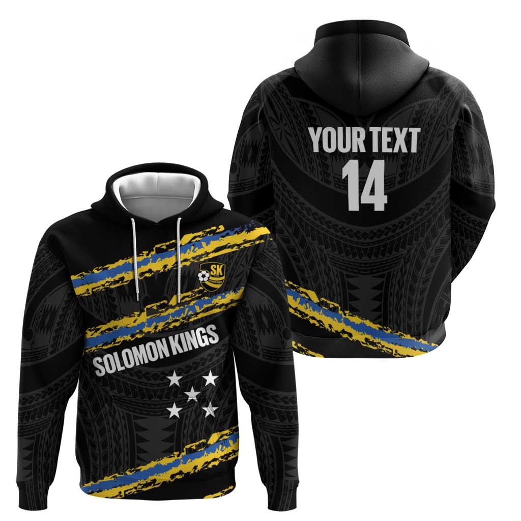 Kings Solomon Islands Football Custom Zip Hoodie Come On Solomons Polynesian Grunge Style LT14 - Polynesian Pride