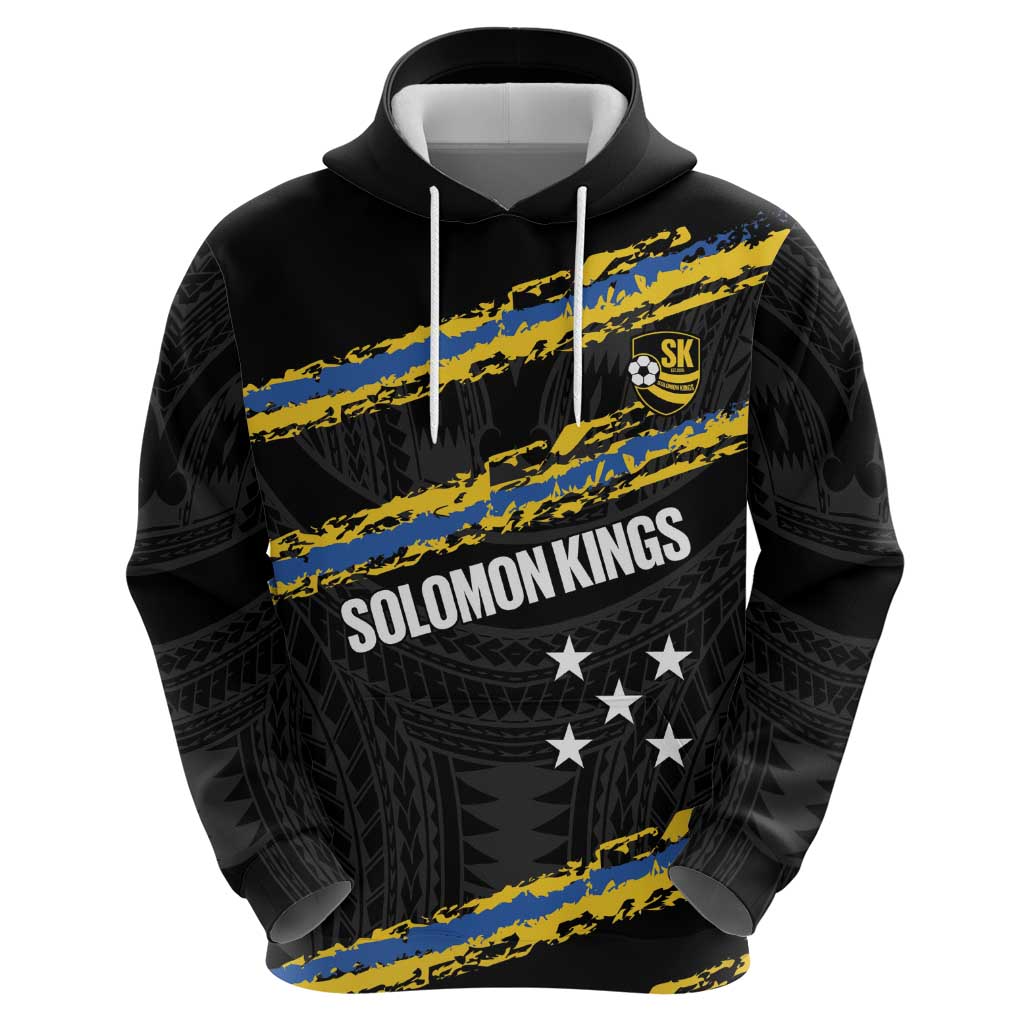 Kings Solomon Islands Football Custom Zip Hoodie Come On Solomons Polynesian Grunge Style LT14 - Polynesian Pride