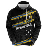 Kings Solomon Islands Football Custom Zip Hoodie Come On Solomons Polynesian Grunge Style LT14 - Polynesian Pride