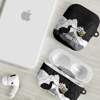 New Zealand South Island Football Custom AirPods Case Aoraki Mount Cook With Kiwi Maori Pattern