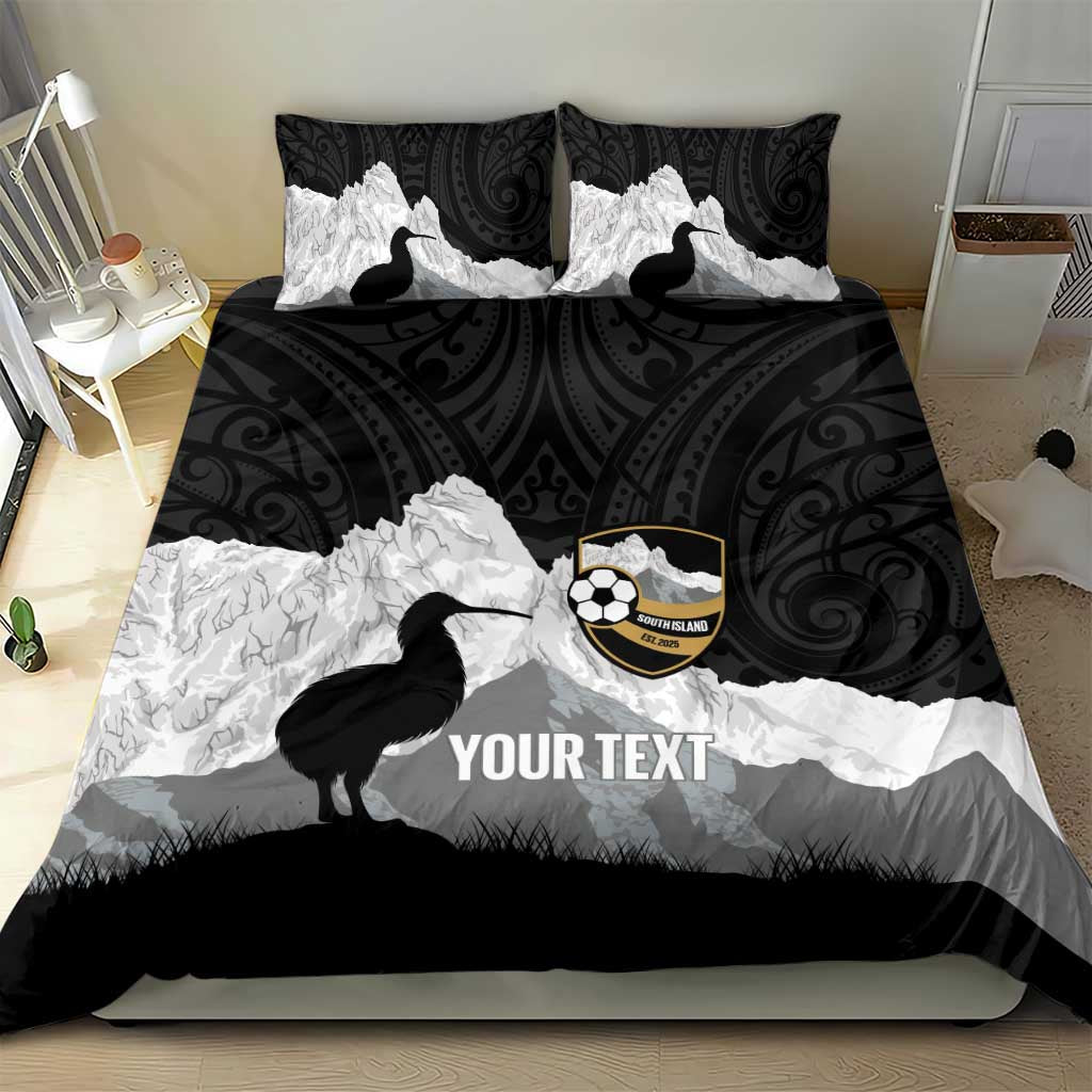 New Zealand South Island Football Custom Bedding Set Aoraki Mount Cook With Kiwi Maori Pattern LT14 - Polynesian Pride
