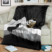 New Zealand South Island Football Custom Blanket Aoraki Mount Cook With Kiwi Maori Pattern LT14 - Polynesian Pride