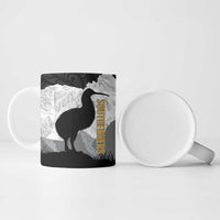 New Zealand South Island Football Custom Ceramic Mug Aoraki Mount Cook With Kiwi Maori Pattern LT14 - Polynesian Pride