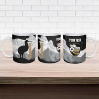 New Zealand South Island Football Custom Ceramic Mug Aoraki Mount Cook With Kiwi Maori Pattern LT14 - Polynesian Pride