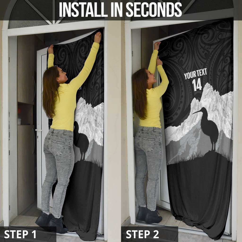 New Zealand South Island Football Custom Door Cover Aoraki Mount Cook With Kiwi Maori Pattern