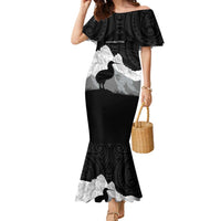 New Zealand South Island Football Custom Family Matching Mermaid Dress and Hawaiian Shirt Aoraki Mount Cook With Kiwi Maori Pattern