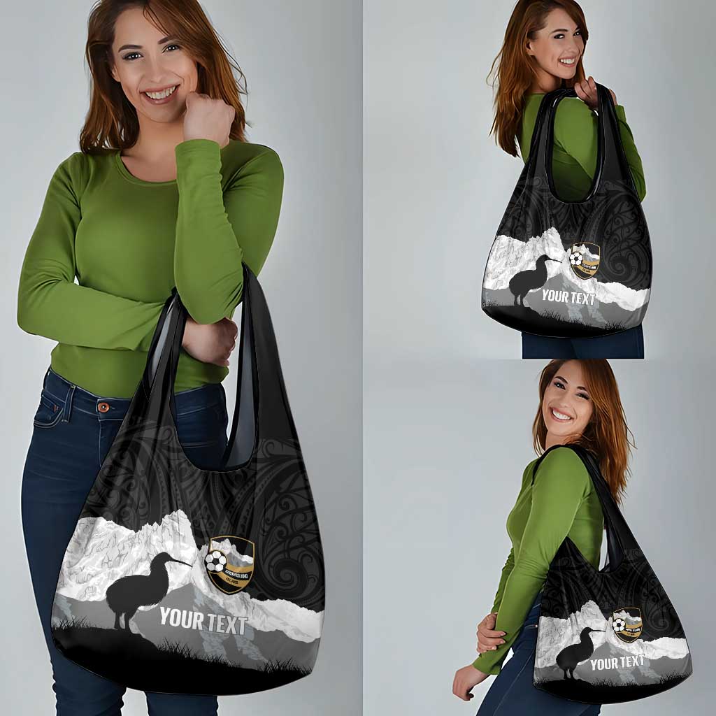 New Zealand South Island Football Custom Grocery Bag Aoraki Mount Cook With Kiwi Maori Pattern