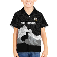 New Zealand South Island Football Custom Hawaiian Shirt Aoraki Mount Cook With Kiwi Maori Pattern