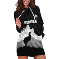 New Zealand South Island Football Custom Hoodie Dress Aoraki Mount Cook With Kiwi Maori Pattern